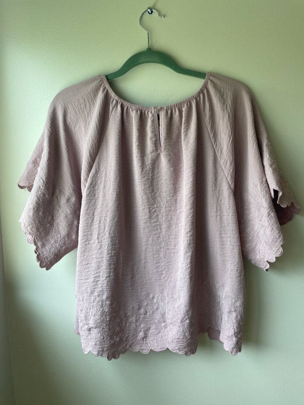 NWOT Adrianna Papell Soft Pink/Lavender Embroidered Floral Top Size S - Picture 4 of 15